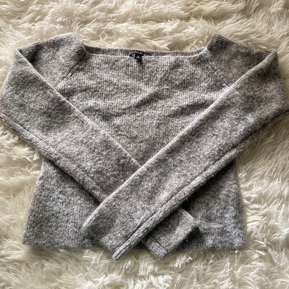 Gray off the shoulder top